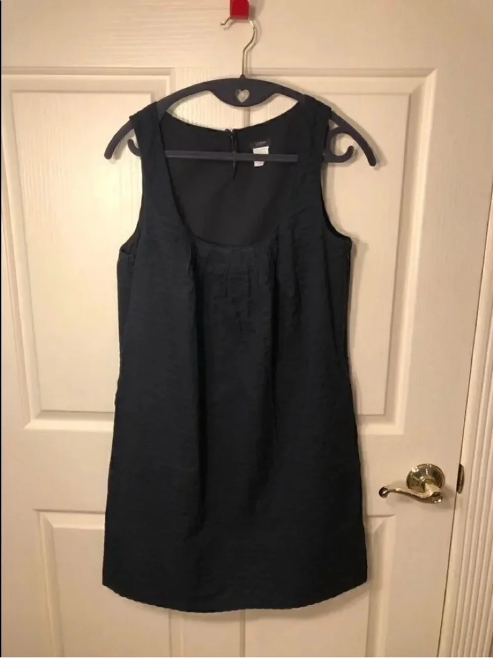 Sleeveless Black Textured Shift Dress - Classic Women's Dress